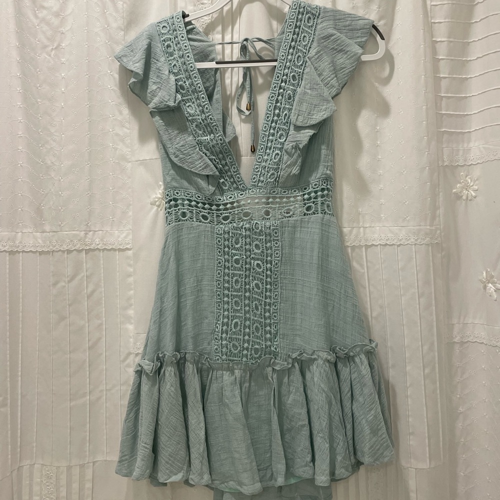 Saints + Secrets Sage Ruffle Dress